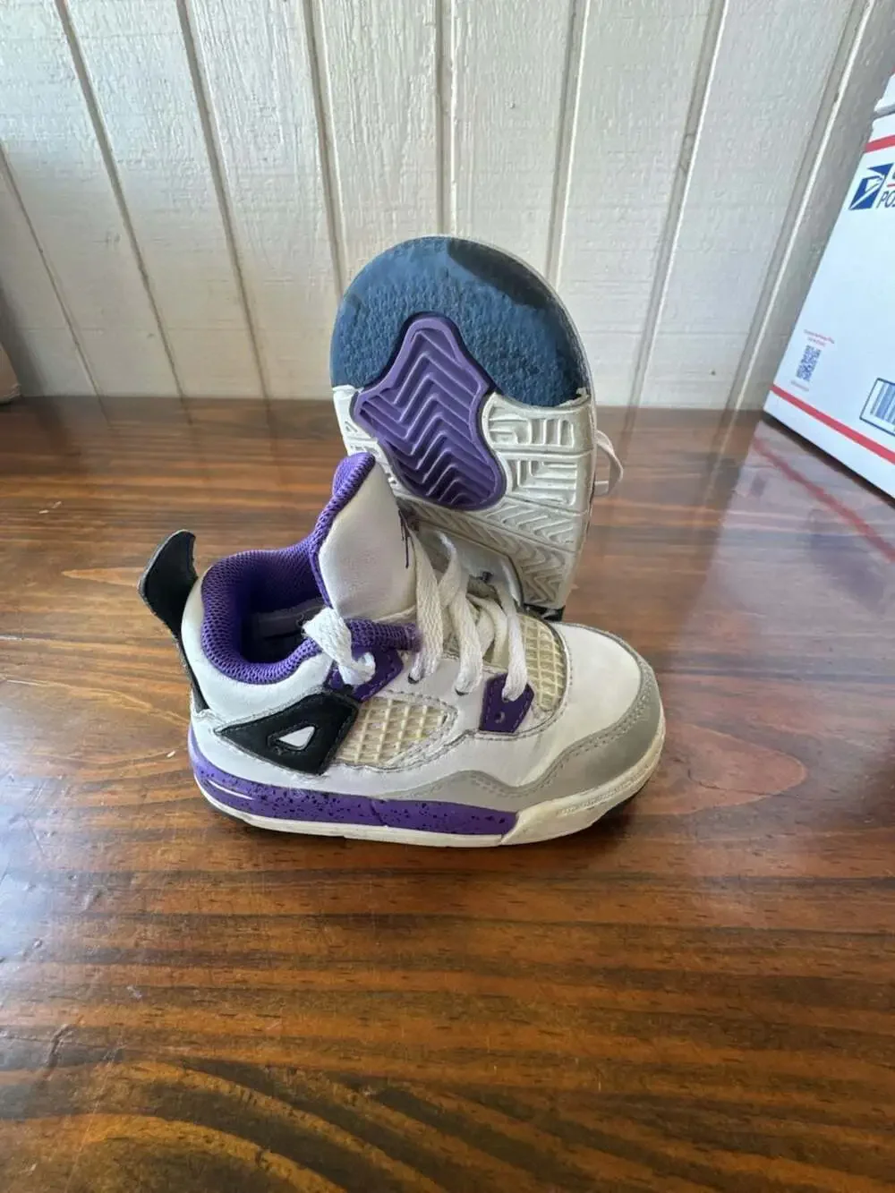 Nike Air Jordan 4 Retro Ultraviolet Neutral Grey Toddler Sneakers Sz 5c